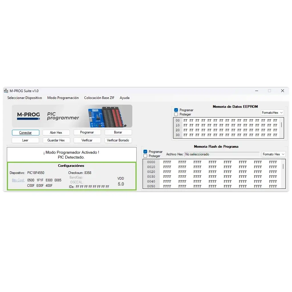 SOFTWARE M-PROG Suite v1.0 COMPATIBLE CON PICs dsPICs AVR y Memoria Serial 02.webp