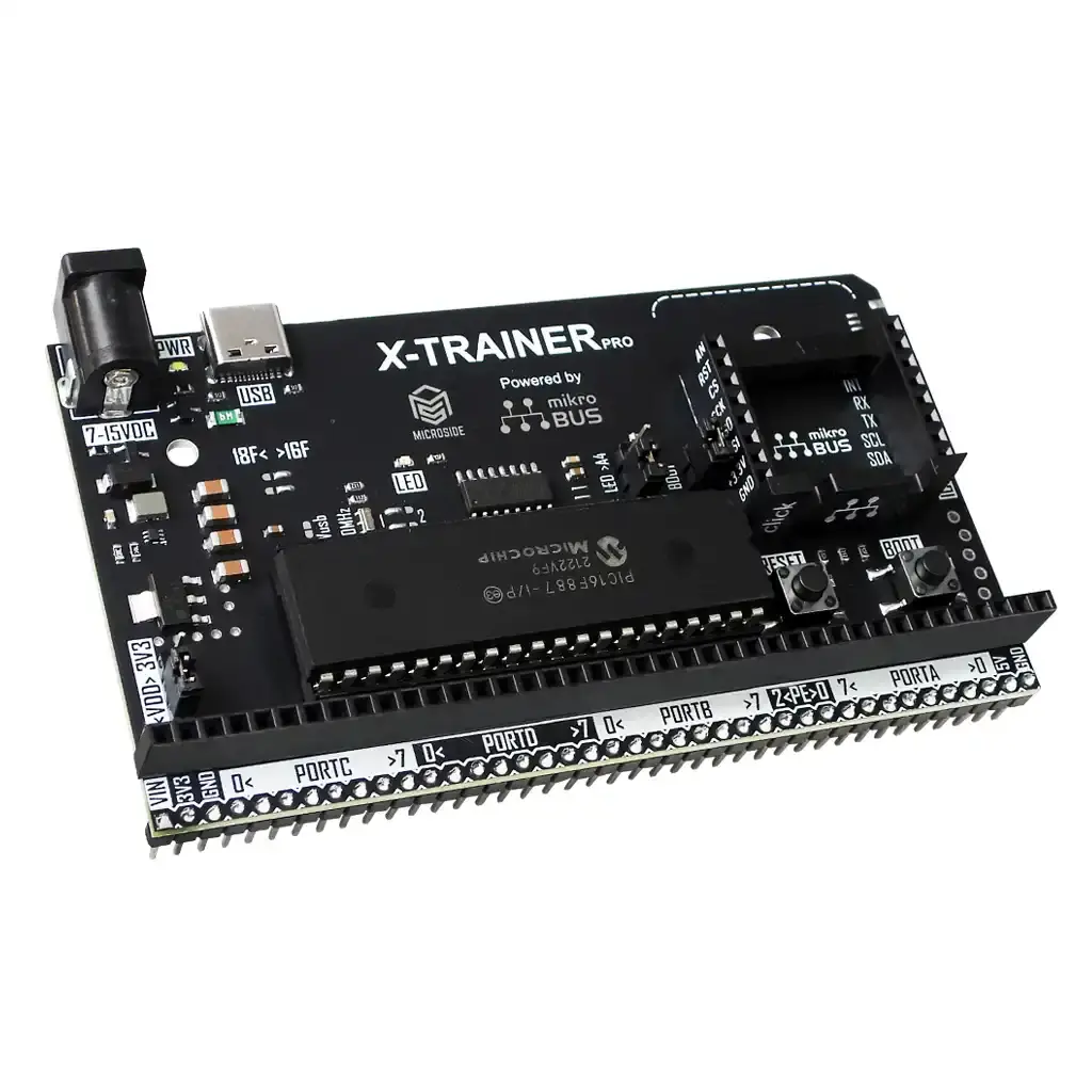 X-TRAINER PRO R4 PIC16F887 HEADER MACHO MICROSIDE 03 .webp
