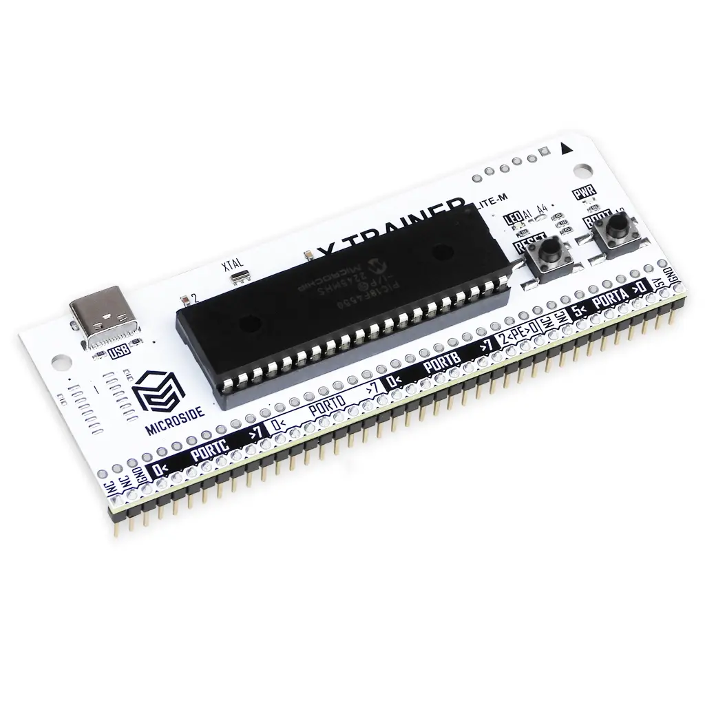 TARJETA DE DESARROLLO X-TRAINER LITE M PIC18F4550 MICROSIDE 03.webp
