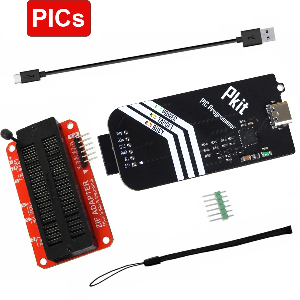 PROGRAMADOR PKIT PARA PICs CON ADAPTADOR ZIF