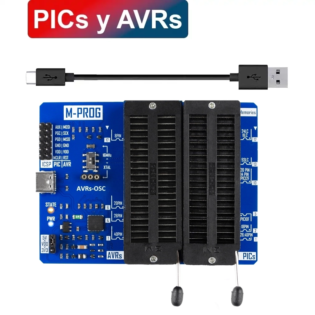 PROGRAMADOR M-PROG PARA PICs, AVRs y Memorias Seriales