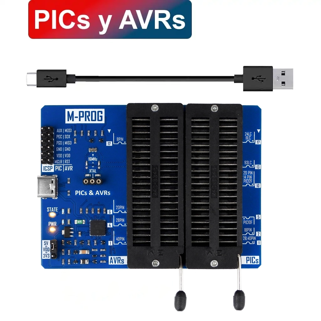 PROGRAMADOR M-PROG PARA PICs, AVRs y Memorias Seriales