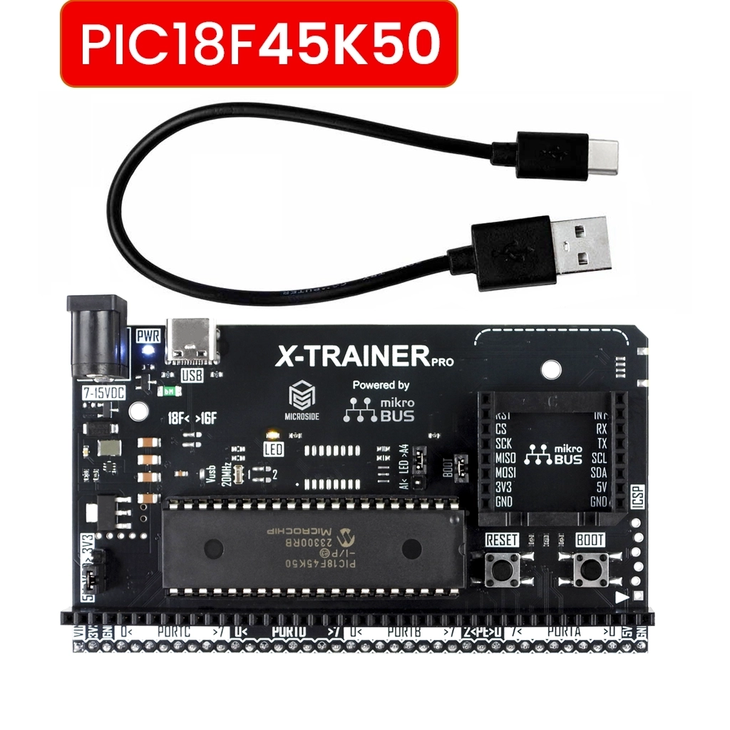 [MSDE-0009] X-TRAINER PRO R4 PIC18F45K50 ENTRENADOR (SOLDADOS)