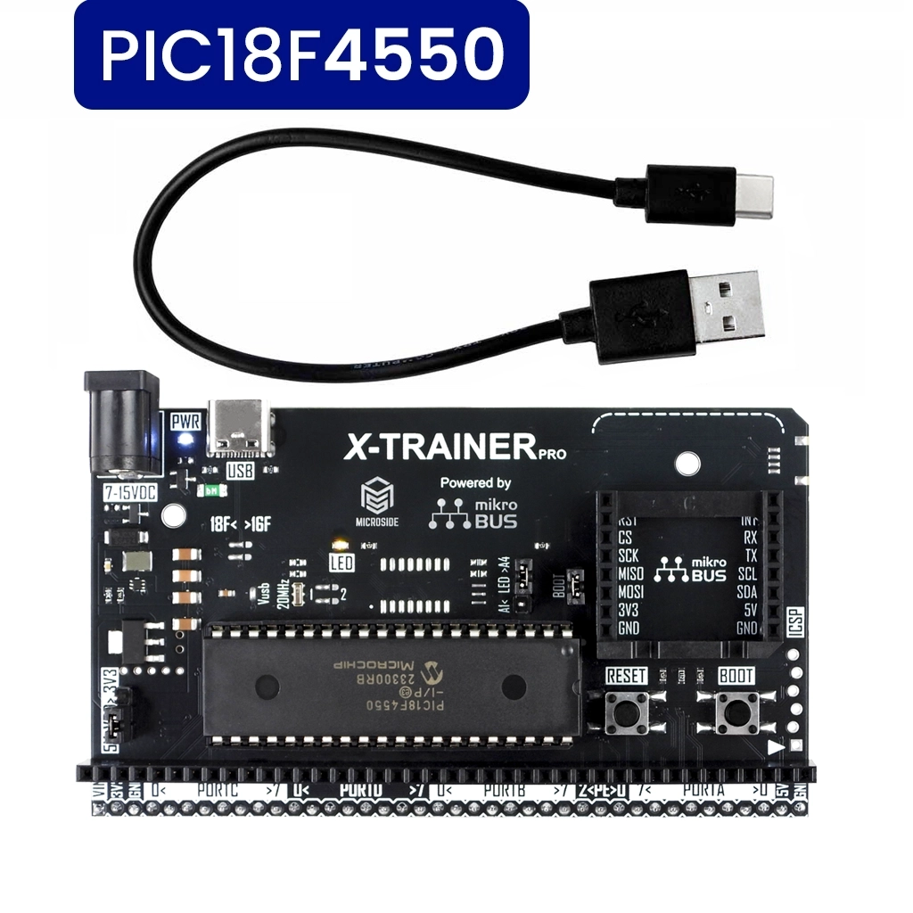 X-TRAINER PRO R4 PIC18F4550 ENTRENADOR, Tarjeta de desarrollo PIC